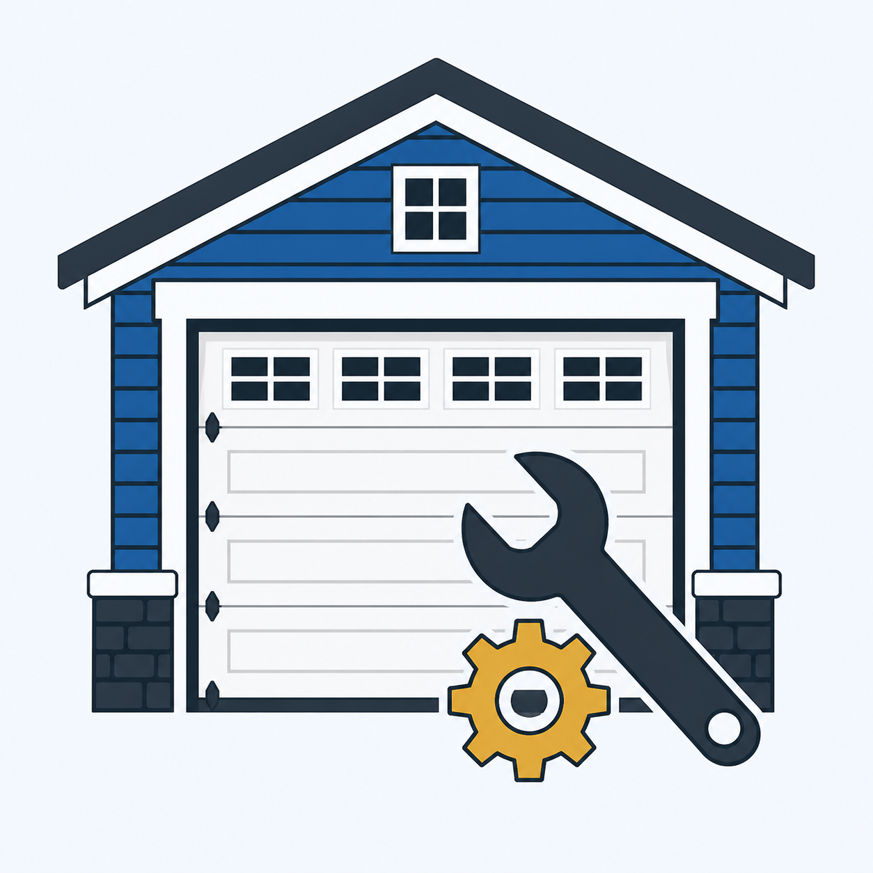 Off-track garage door repair illustration