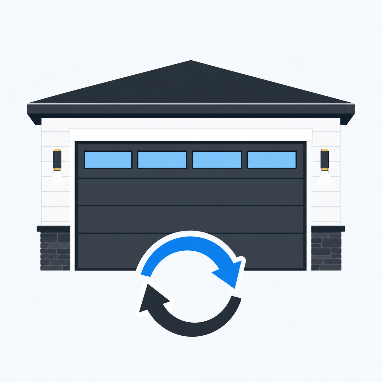 Garage door replacement illustration